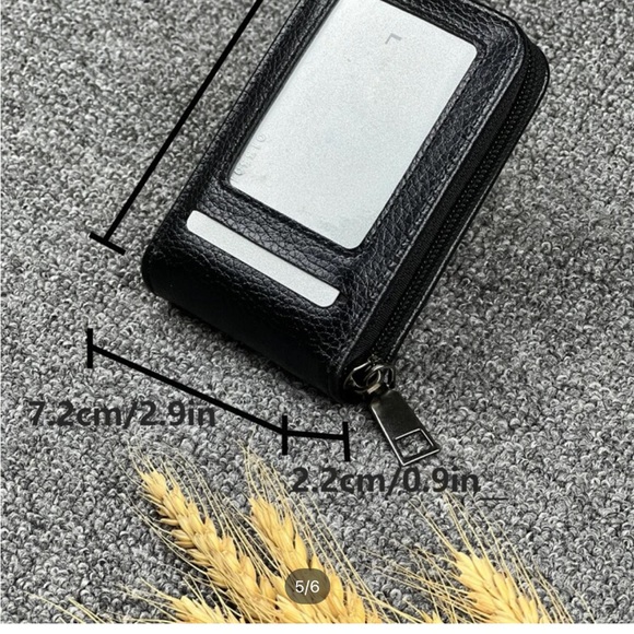 LITCHI EMBOSSED MENS BLACK CARD HOLDER/WALLET - Picture 6 of 6